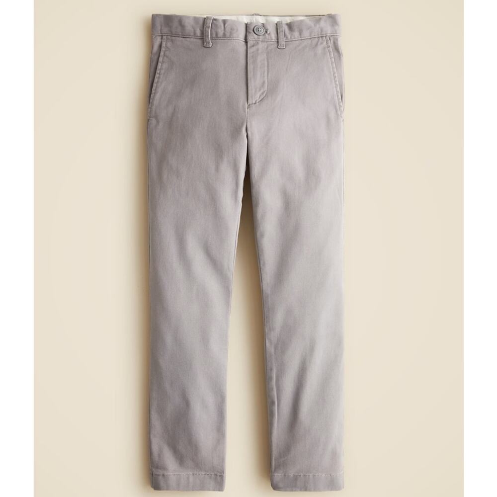 Crewcuts J.Crew 770 Stretch Chino Pants Boys 12 Chrome Gray Adjustable Waistband